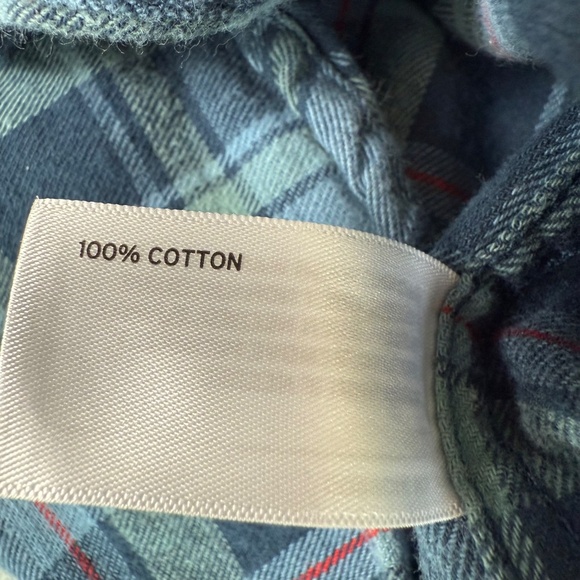 Duluth Trading Free Swingin Flannel Shirt Relaxed Fit Mens Small Blue Plaid - Picture 4 of 8